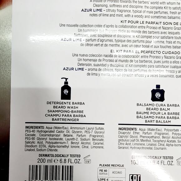 Proraso Beard Care Set with Beard Wash, Beard Oil and Beard Balm Azur Lime Scent - Picture 13 of 16